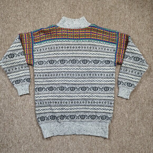 Vintage LIZ SPORT Sweater Women Medium Fair Isle Turtleneck Pullover Wool Blend - Picture 4 of 8